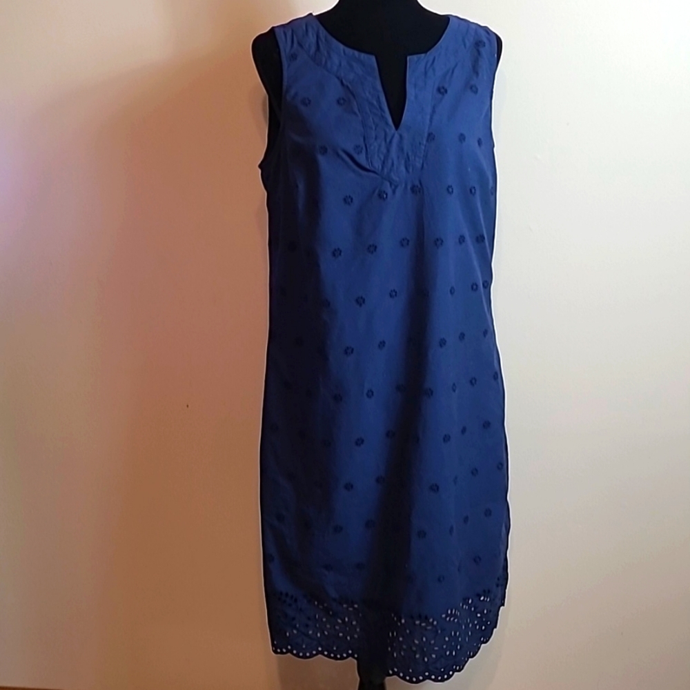 Laura Scott eyelet navy dress size 12